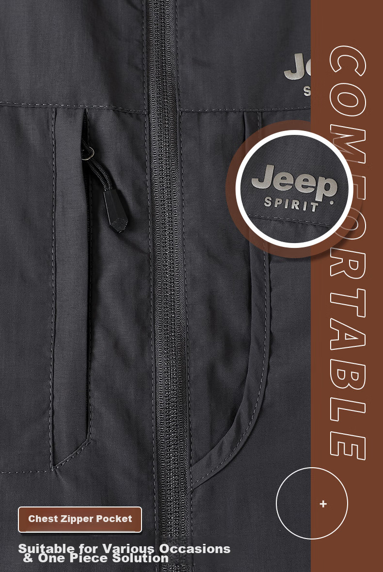 JEEP SPIRIT Men's Spring and Autumn Casual Sleeveless Vest Military Green XL 2