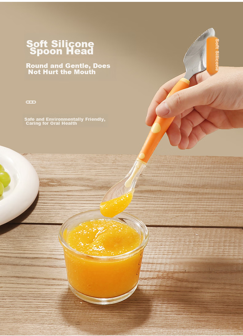 LOCK&LOCK Double-Ended Food Scraper Spoon for Children, Baby Fruit Puree Spoon, Silicone Soft Spoon for Toddlers, Newborn Fruit Spoo 5