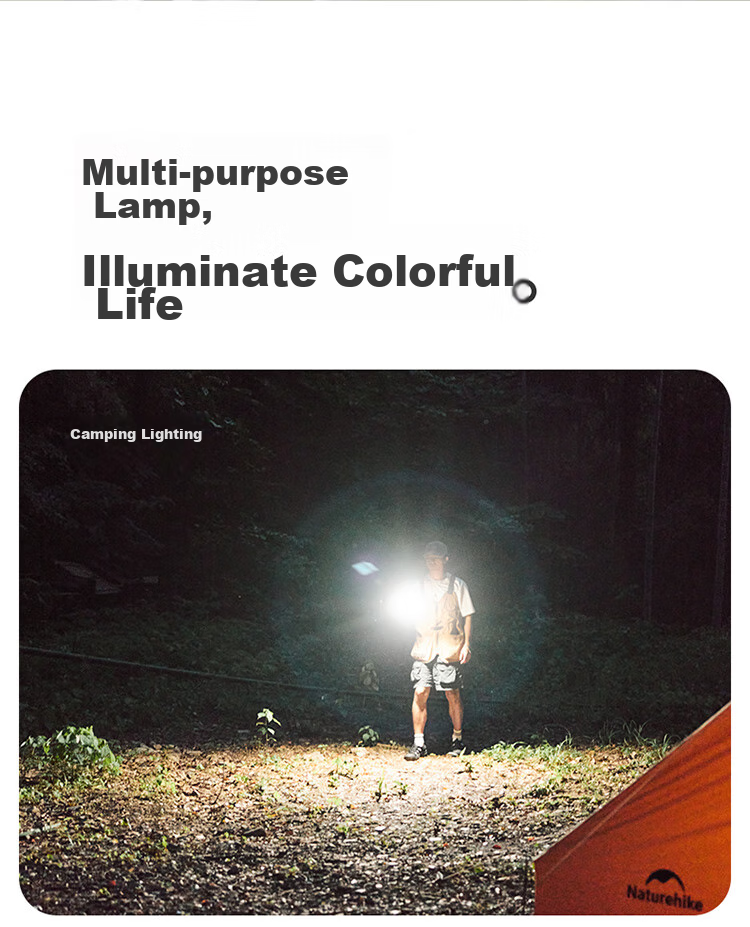 Naturehike Portable Camping Lantern with Long Battery Life for Outdoor Activities And Tents, Rechargeable LED Light in Ivory White 9