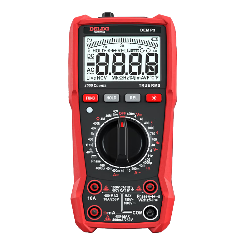 DELIXI ELECTRIC Multimeter 890C High Precision Household Anti-Burn Electrician Meter NCV Voltage Detector P3 Smart Multimeter P3