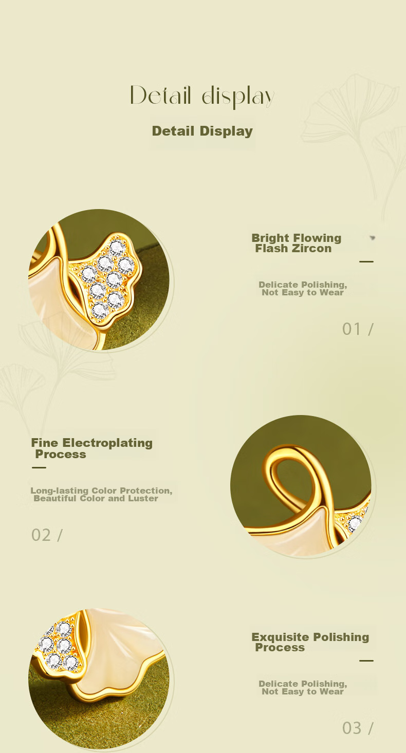 Zhenshangyin Chinese Gold Ginkgo Earrings, Women's Luxury Jewelry, 2026 New S925 Hetian Jade, Birthday Gift for Girlfriend 5