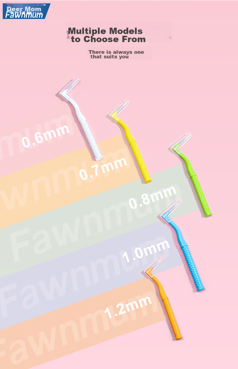 FAWNMUM Ultra-Fine Interdental Brush, Imported Ssss, 20-Pack, L-Shaped Interdental Brush for Deep Cleaning 3