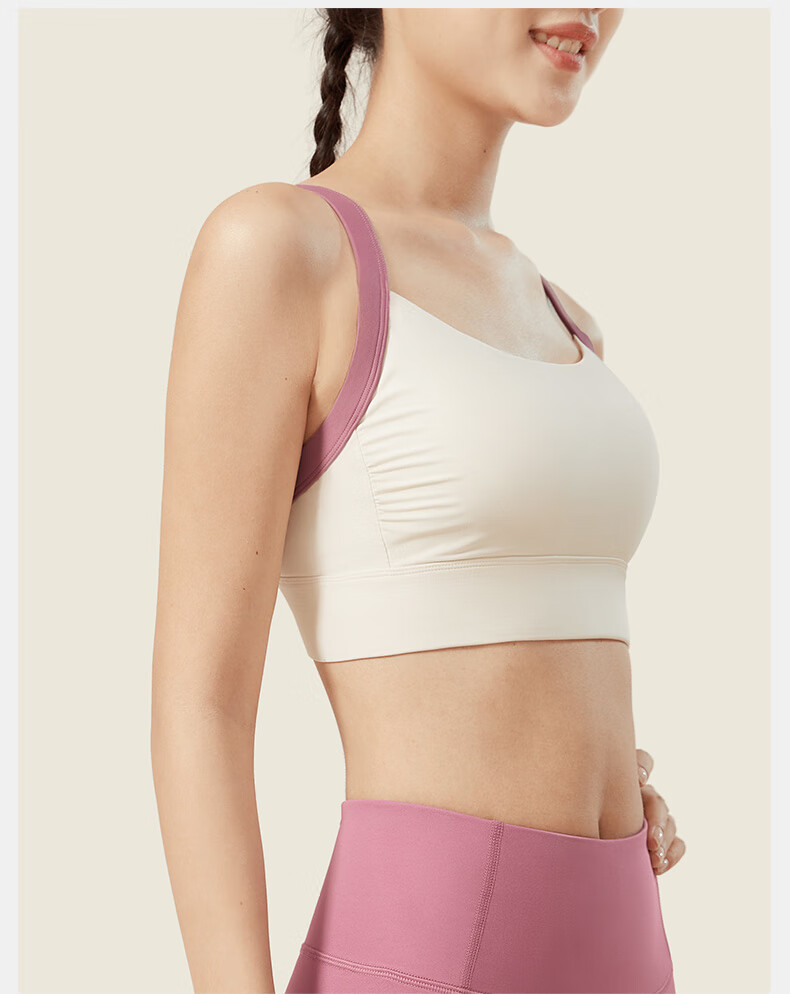 VFU Kitten Ear High-Intensity Sports Bra, Shock-Absorbing, Breathable, Beautiful Back Design, Suitable for Outdoor Wear, Sports Vest, Wutong Color, Size S 14