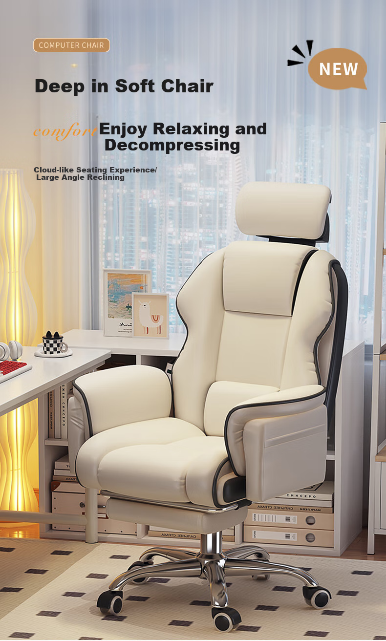 Chibailun Computer Chair, Home Gaming Chair, Sofa Chair, Ergonomic Chair, Bedroom Study Chair with Backrest, Adjustable Height Study Chair 1