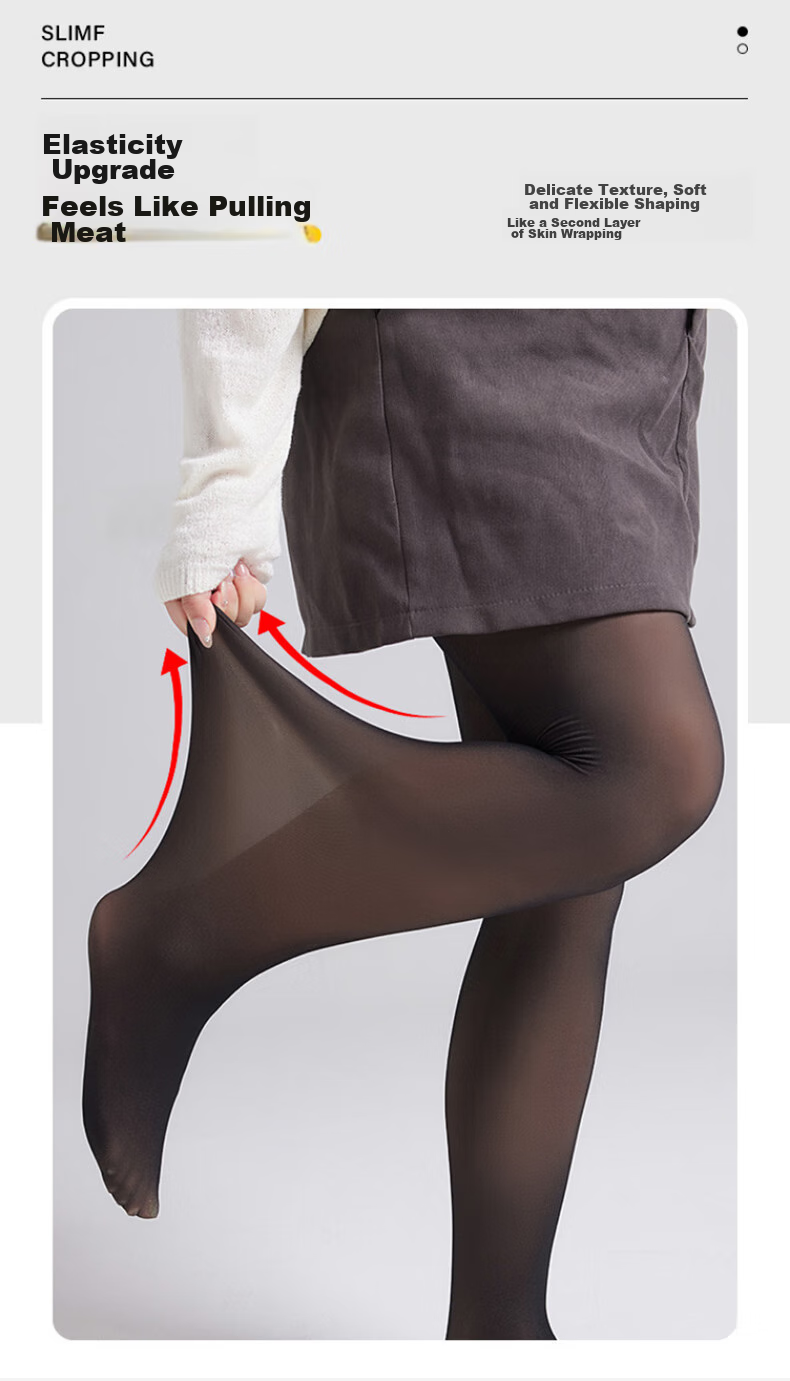LangSha Faux Sheer Leggings for Women, Spring And Autumn Thin Fleece, Wearable As Outerwear, Plus Size, Nude Feel, Flight Attendant Gray Pantyhose Stockings 9