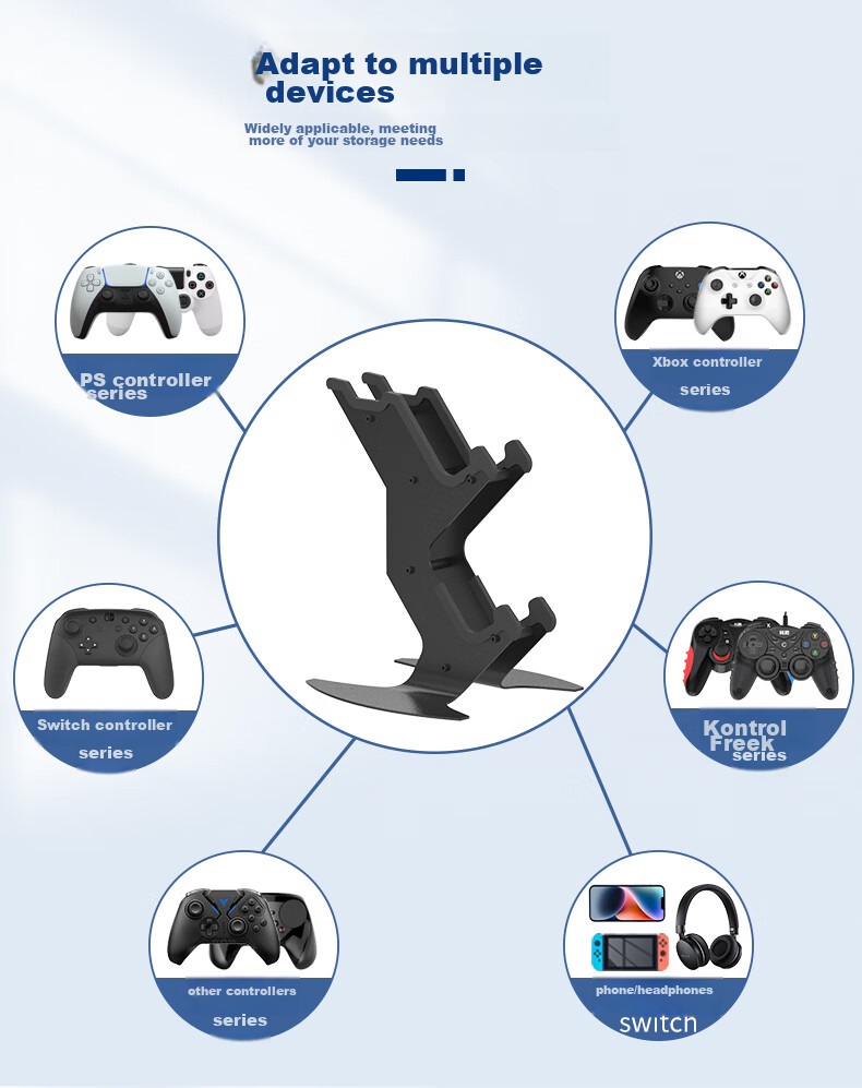 KETENG Desktop Multifunctional Stand, Game Controller And Headphone Storage Two-In Compatible with XBOX, Switch, PS4/PS5, Over-Ear Headset Hanger, E-Sports Desktop Stand 3