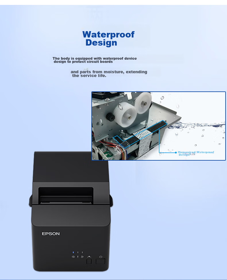 EPSON Thermal Receipt Printer 80mm for Hotels, Takeout, Kitchen Receipts, Barcode And QR Code Printer TM-T100E USB/RS Interface 14