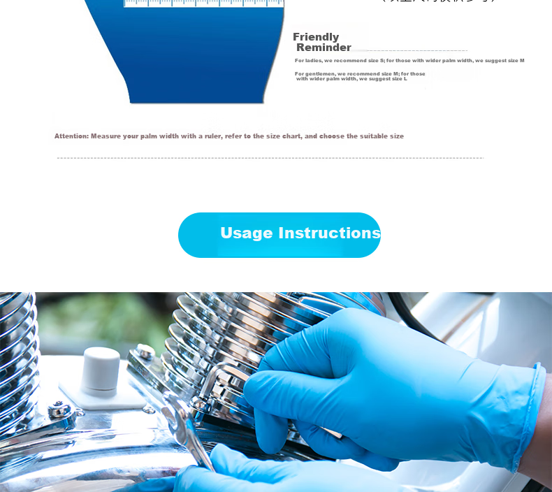 XINGGONG Disposable PVC Gloves, Thickened Food-Grade, Waterproof And Oil-Resistant, for Cleaning And Laboratory Use, Large Size L, 100 Pieces 3