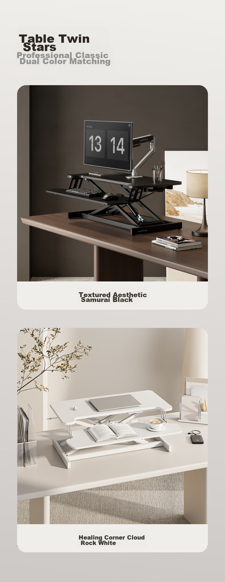 Brateck North Arc Height Adjustable Desk Computer Desk, Standing Office Work Height Adjustable Table, Standing Computer Height Adjustable Stand D430 6