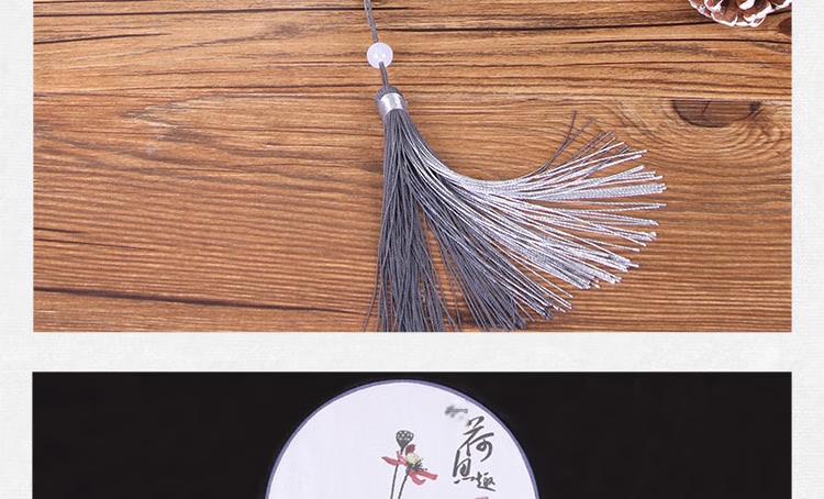 Jidu Space Traditional Chinese Style Round Fan Semi-Transparent Silk Birthday Gift Summer Fan for Women Photography Dance Fan 12
