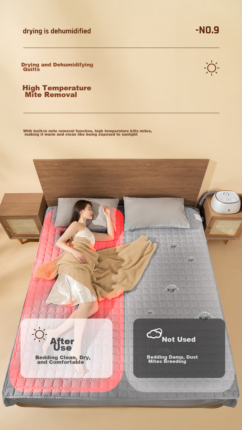 Huanding [Water Shortage Power-Off] Double-Person Rapid Heating Water Circulation Dual-Temperature Dual-Control Water Heating Blanket Electric Heating Blanket 1.8*2.0 Meters 13