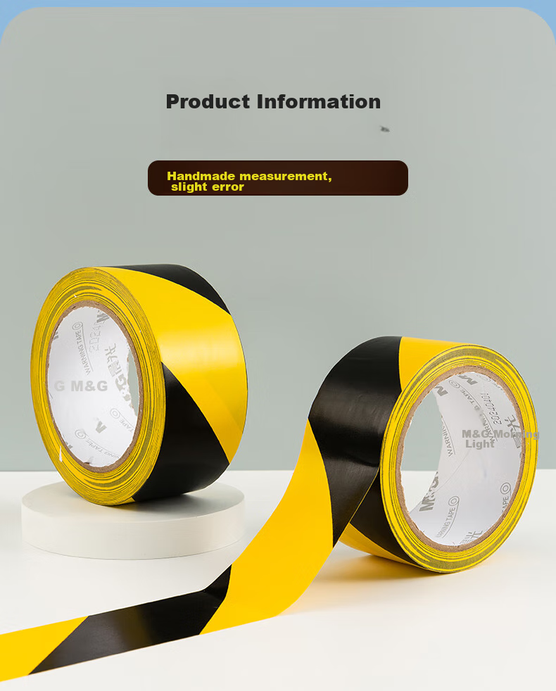 M&G Yellow And Black Safety Warning Tape, 48*20y, Single Roll, Zebra Crossing Factory Warehouse Tape, Safety Positioning Marking Sticker, Eye-Catching Typhoon Windproof Window Reinforcement, AJD95749 11