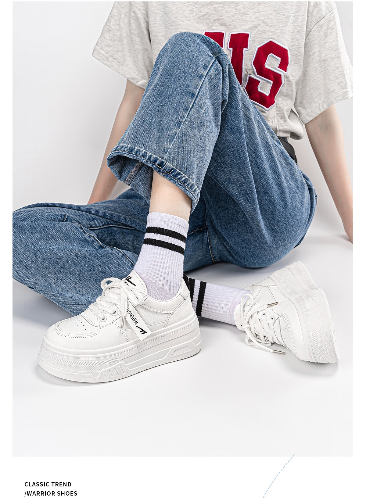 Huili Women's Shoes Spring And Summer Thick-Soled Heightening Sneakers for Female Students, Casual Versatile Breathable Comfortable White Shoes for Women, White Color Size 36 15