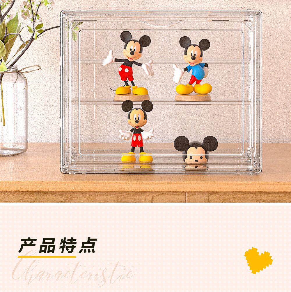 QDZX Storage Box, Dorm Desk Organizer for Phone Cases, Cosmetics, Socks, Bedside, Wardrobe Drawer, Mickey Mouse Storage Container 2