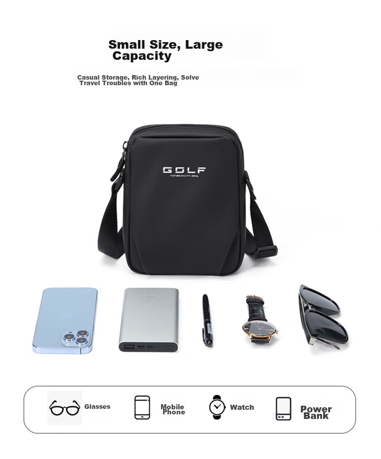 GOLF Shoulder Bag for Men, Casual Crossbody Bag, Lightweight Phone Pouch, Student Portable Small Messenger Bag, Water-Resistant Sports Bag for Me 12