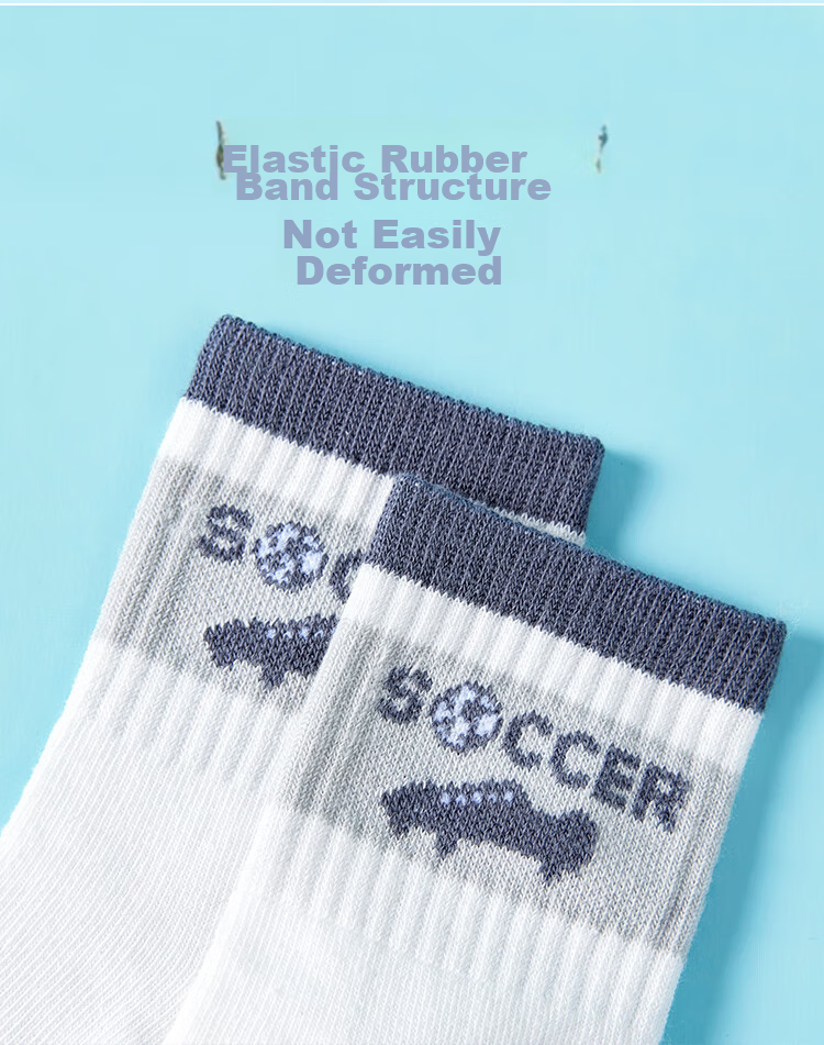 Nanjiren Children's Socks, Boys' Mid-Calf Socks, All-Season Casual Versatile Cotton Socks for Students, 5 Pairs, Size L 9