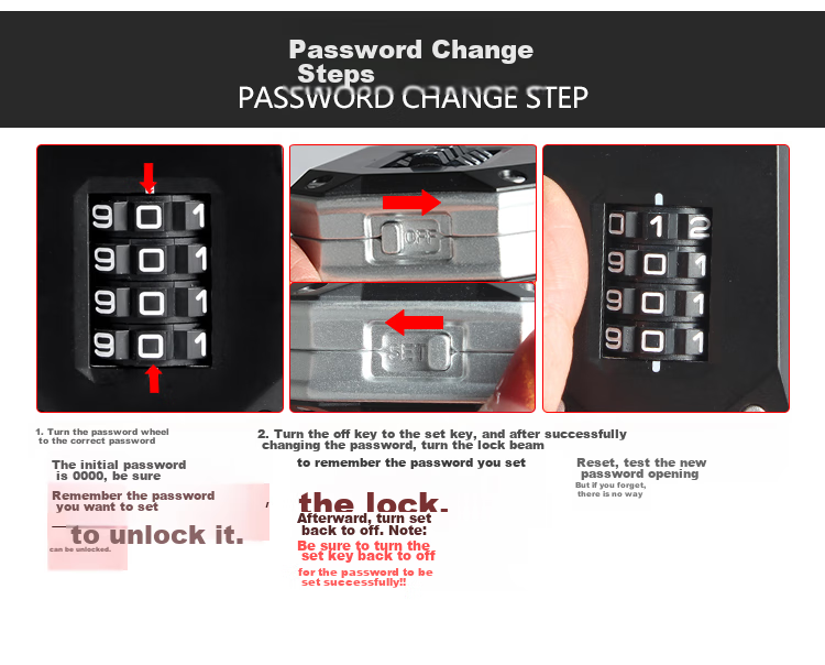 Aoben Password Lock Anti-Code Mixing, Car Padlock, Rust-Proof Door Lock for Indoor And Outdoor Use, Door Lock 7621 9