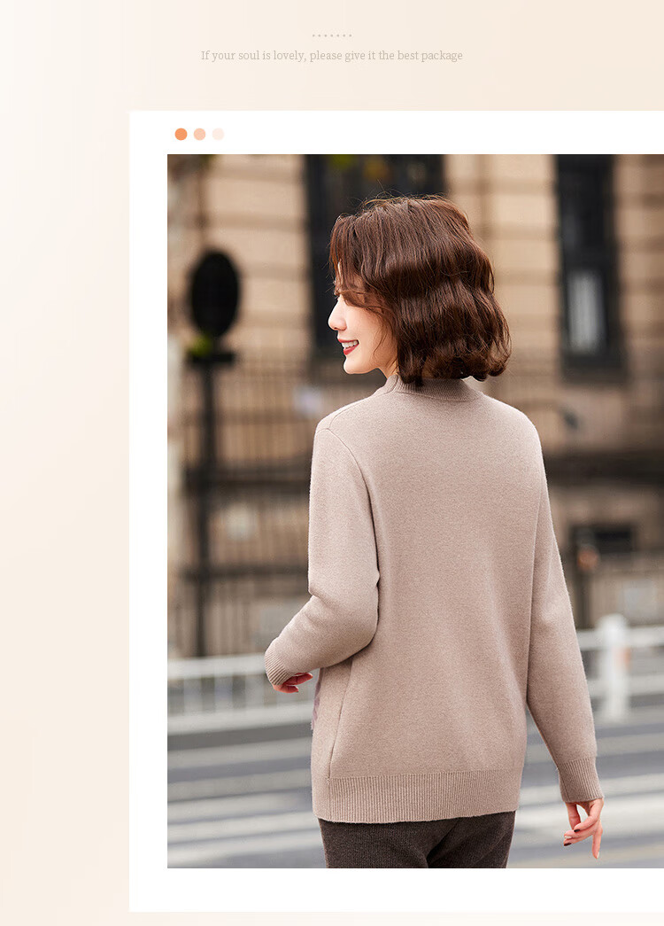 Past Mom Women's Winter Thickened Base Shirt High Elastic Fleece Knit Sweater Light Purple 4XL 1