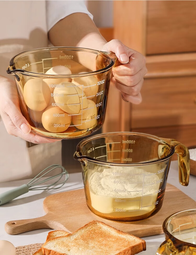 Cilock Glass Measuring Cup with Handle, Heat-Resistant Baking Beater Cup for Hot Milk, 500ml 2