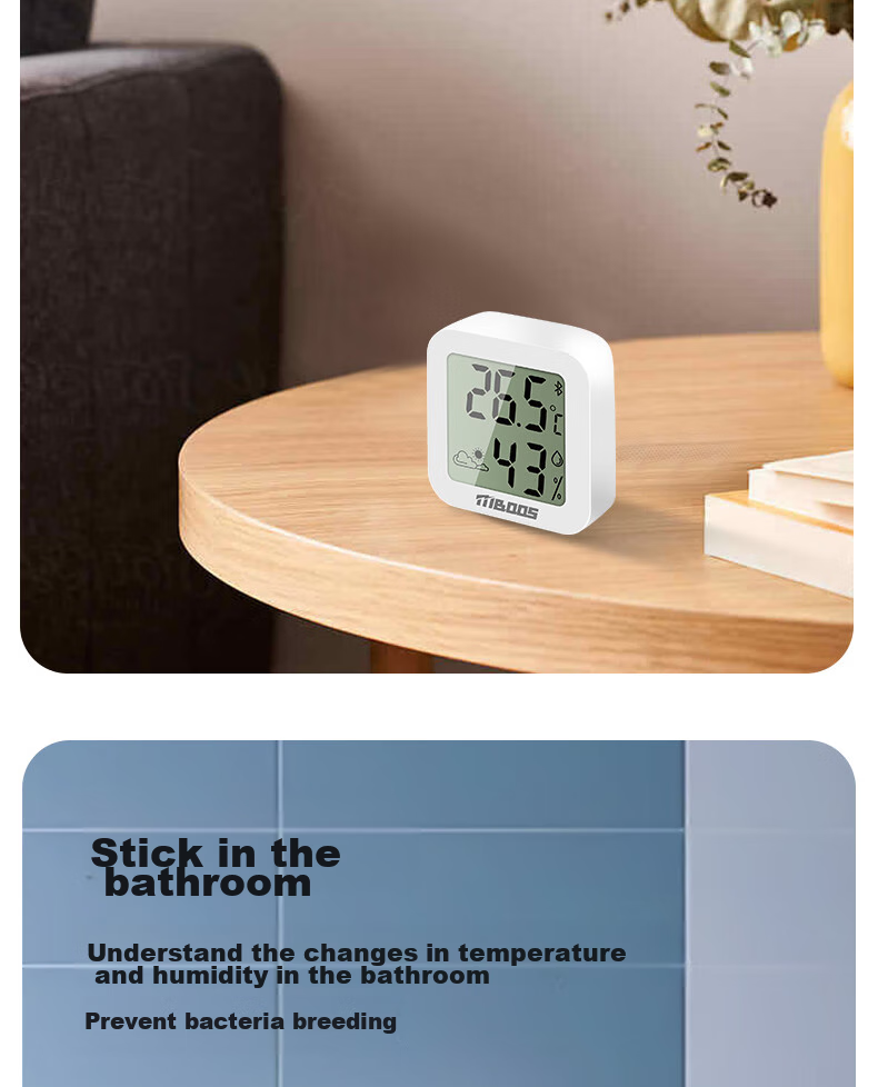 Muboshi Indoor Thermometer Hygrometer High Precision Smart Digital Hygrometer with Clock for Home Wall-Mounted Or Freestanding Use 11