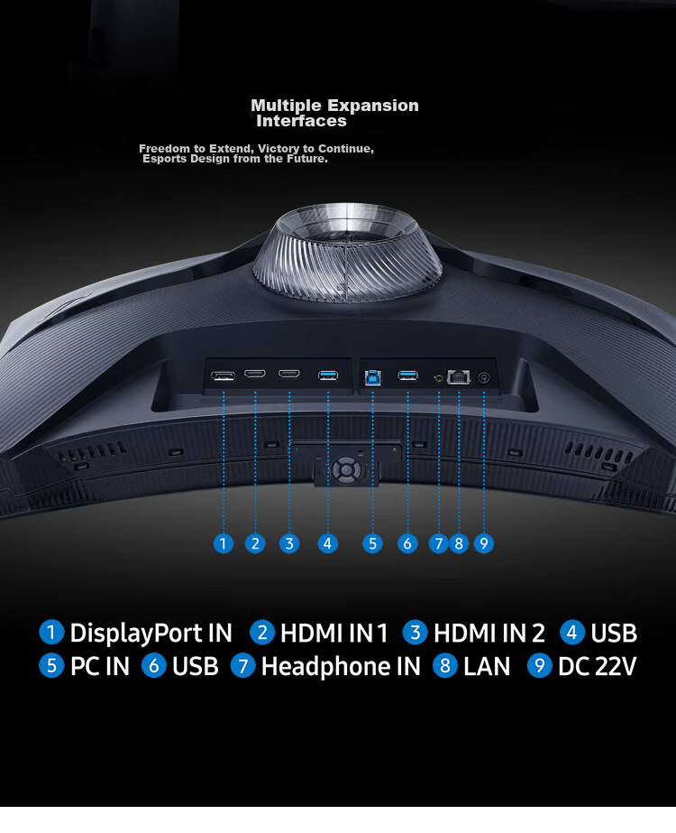 SAMSUNG 27-Inch G70F, 4K, 180Hz, Fast IPS, Dual-Mode 360Hz, Ultra-Thin, HDR, Low Blue Light, Xuanlong Knight, Gaming Monitor, LS27FG706ECXXF 15