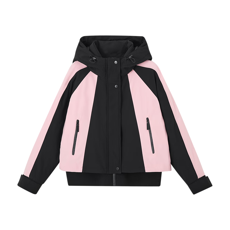 Dme [Nordic Cotton Triple Protection System] Winter Outdoor Contrasting Color 90% Duck Down Hooded Short down Jacket for Wome