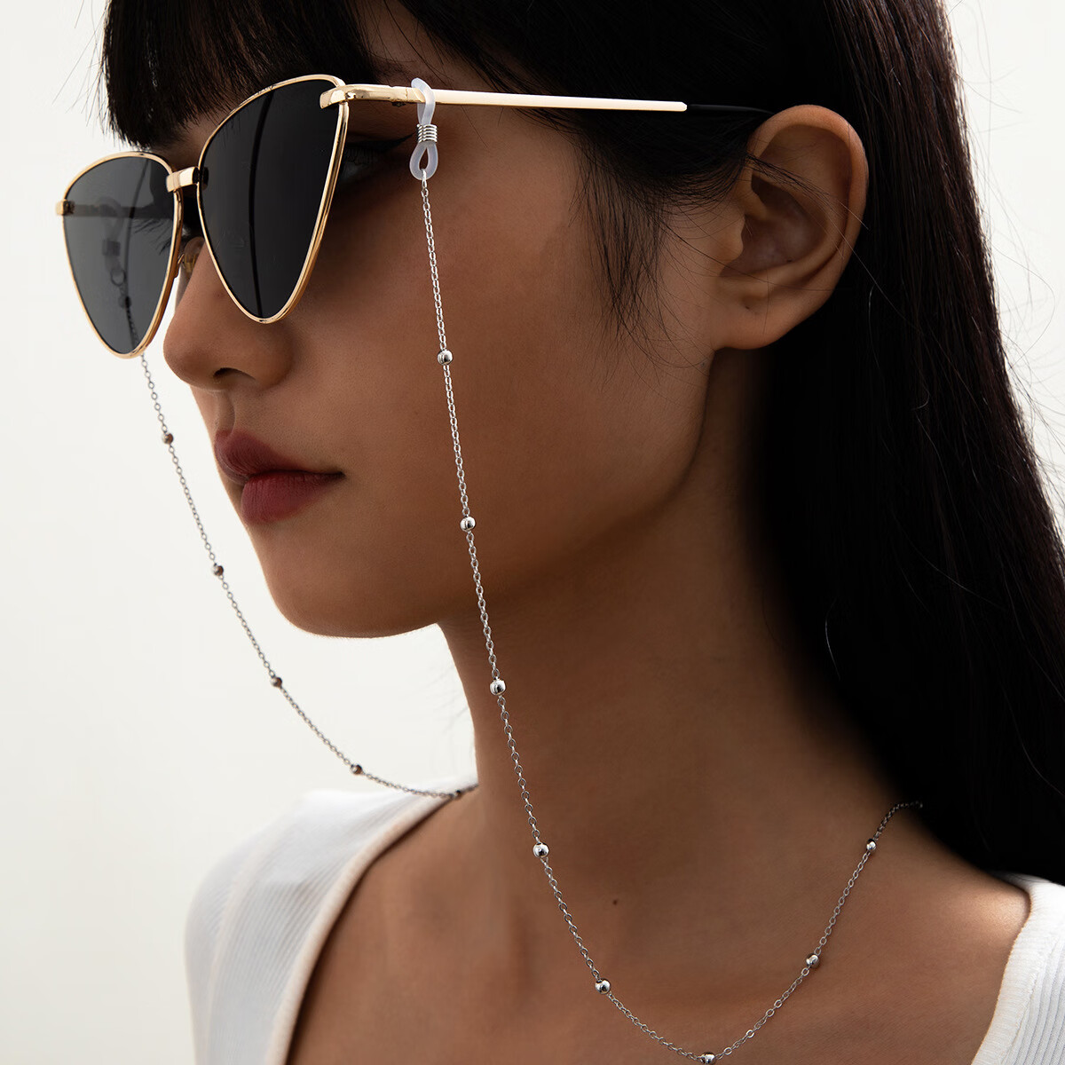 FESETE Necklace for Glasses, Eyeglass Chain for Women, Fashionable Neck Strap for Sunglasses And Reading Glasses, Beaded Chain for Back to School 3