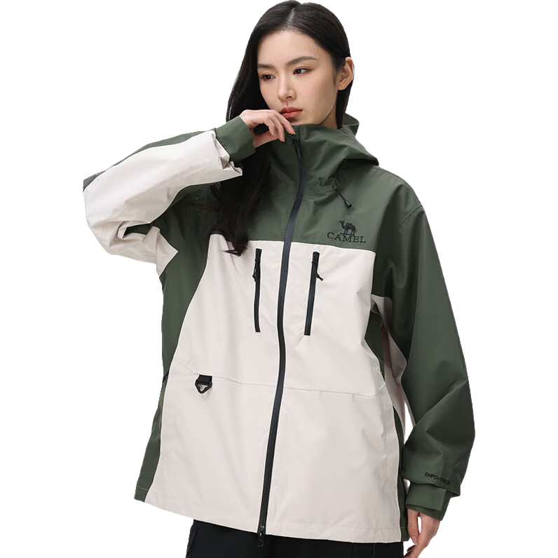 CAMEL Outdoor Hardshell Jacket, Single-Layer Lightweight Windproof And Storm-Proof Mountaineering Coat, XL