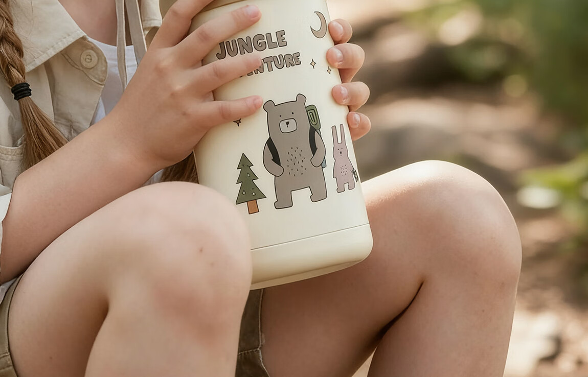 BEIE BEIESTATE Explorer Kids Insulated 3-in-1 Straw Cup 316L Stainless Steel Kindergarten Baby Water Bottle School Use 23