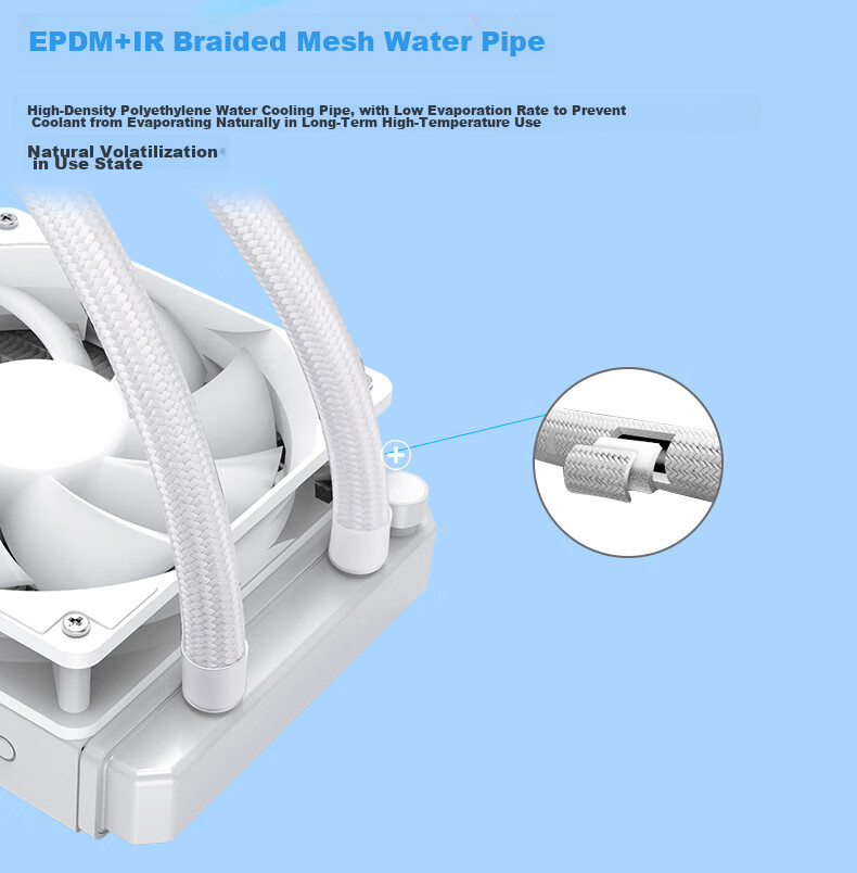BUBALUS Lingshuang 120 White All-In CPU Water Cooler (Iris Mirror / Compatible with Intel LGA2011 / AMD / Multi-Platform / PWM Temperature Control / Computer Fan) 6