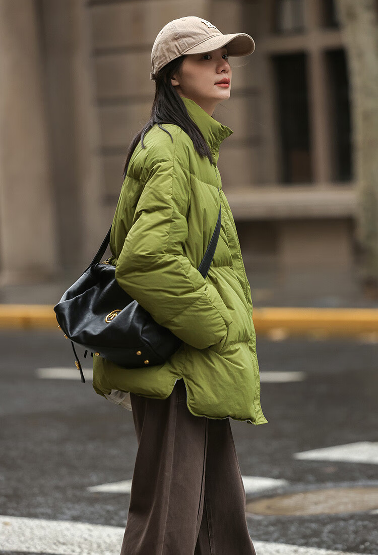 Dme [Avocado Good Mood] Winter Lightweight Stand Collar Warm 90% Duck Down Filling Versatile Women's down Jacket 6