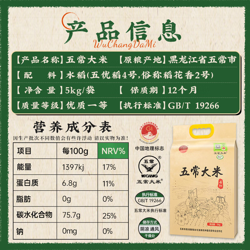 陆家围子陆家村 五常大米 官方溯源 有机 原粮稻25花香2号 当季新米 10斤