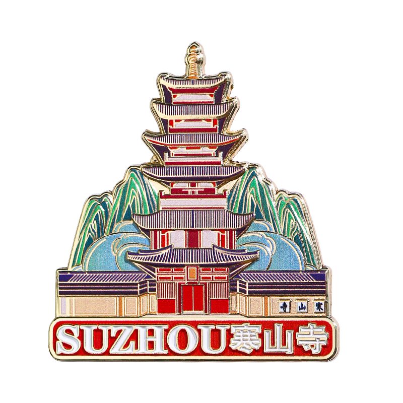 Xiaodiaojiang Chinese Style Hubei Province Liaoning Beijing Forbidden City Museum Cultural And Creative Refrigerator Magnet Sticker Tourist City Landmark Special Commemorative University Suzhou Hanshan Temple Gift
