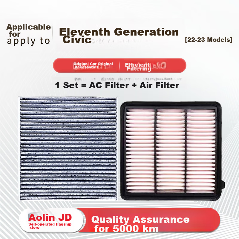 Aolin Car Air Conditioning Filter + Air Filter Cleaner for 2018-2025 Honda Civic (1.5T)