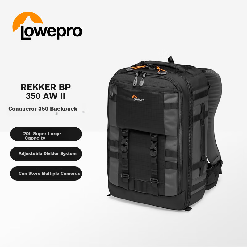 LOWEPRO Leshebao Zhengfu Zhe Pro Trekker BP 350 AW II, Large Capacity Professional Mirrorless Outdoor DSLR Camera Bag, Double Shoulder Photography Backpack, LP37268-GRL