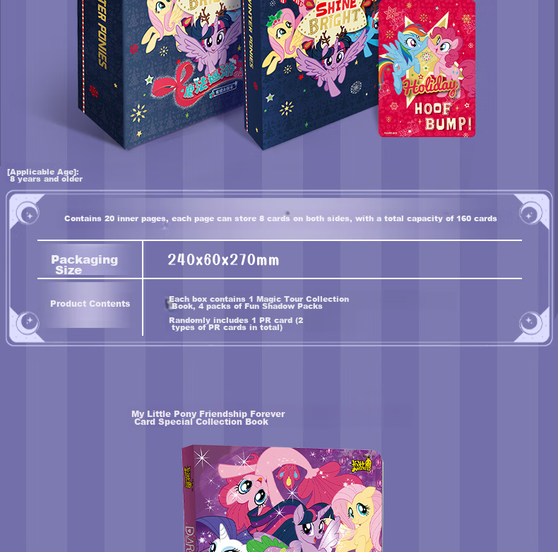 Kayou My Little Pony Card Game Full Box Fun Pack with 3 Rounds, Official My Little Pony Black-Backed CR Cards 11