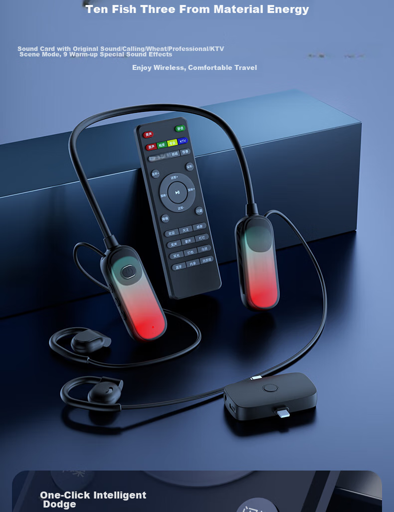 Buguniao G10 Wireless Live Streaming Sound Card Kit with Headphones And Microphone, Neck-Hanging Open-Style Outdoor Internet Celebrity Singing Equipment for Live Streaming 7