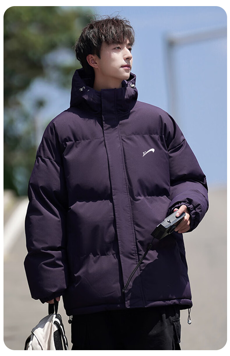 Guirenniao Autumn Winter Men's Hooded Cotton Padded Jacket Thickened Warm Windproof Coat Gray Green 2XL 8