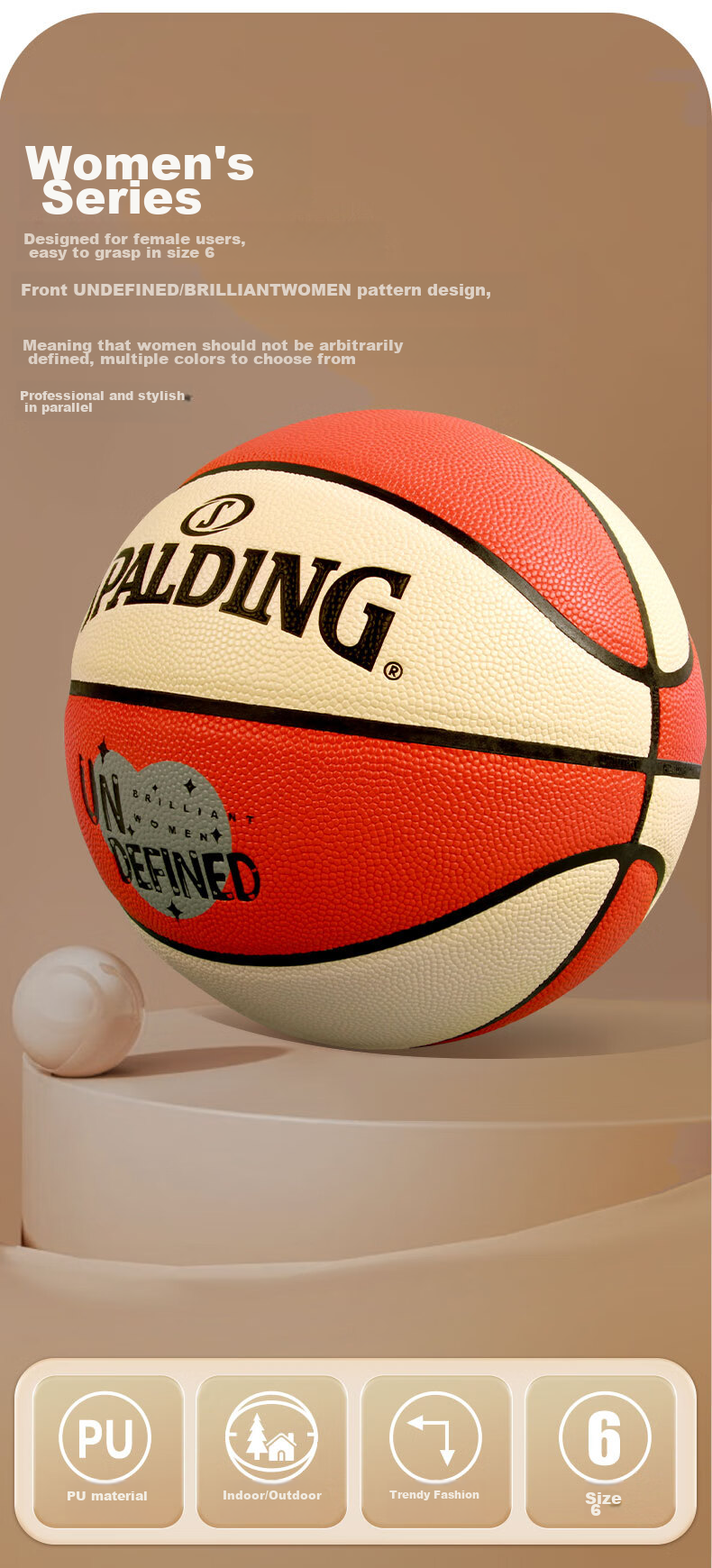 SPALDING Super Triple League Training Size 6 PU Basketball 77-750Y6 2