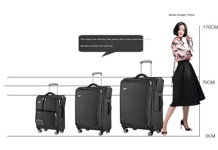 INTERNATIONAL TRAVELLER British IT Suitcase, Travel Luggage with Wheels, Ultra-Light Carry-On Soft Case, 20-Inch, Model 1157, Black 12