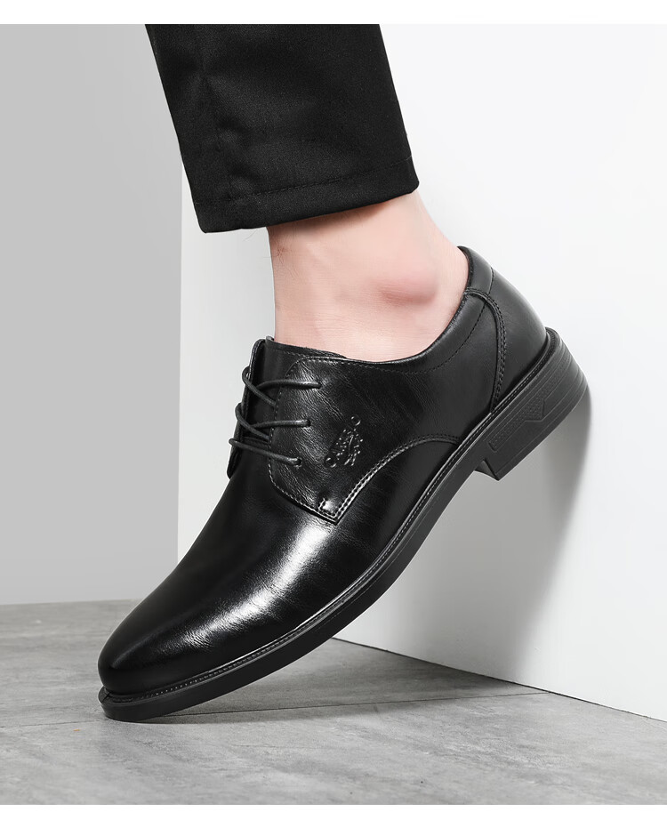 CARTELO Leather Shoes for Men, Business Casual Genuine Leather New Style Formal Soft-Soled Height-Increasing Derby Shoes for Autumn And Winter, Breathable Soft Leather Wedding Shoes 11