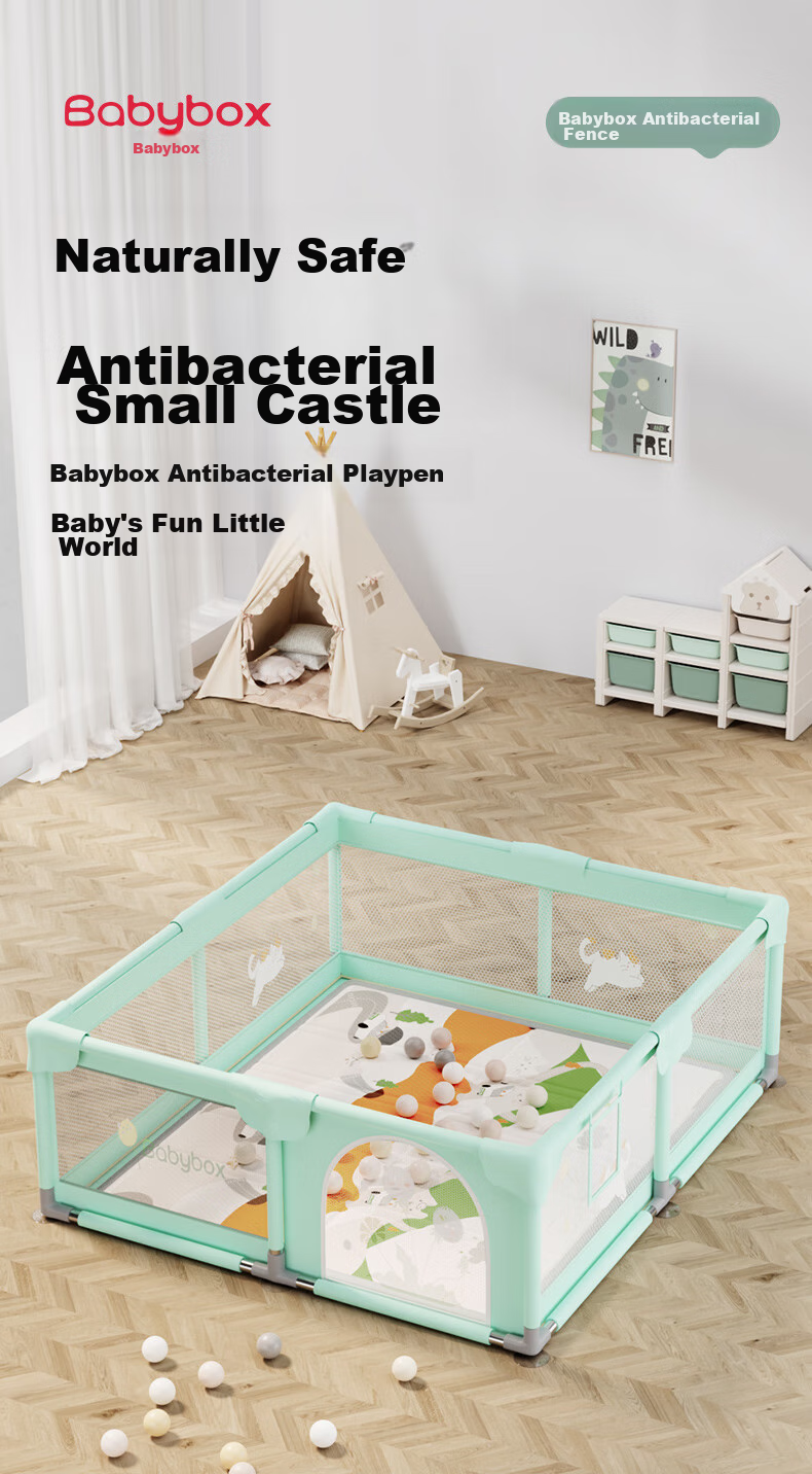 Beiboshi Babybox Antibacterial Baby Playpen, Crawling Mat, Fence, Infant Play Mat, Floor Barrier 2