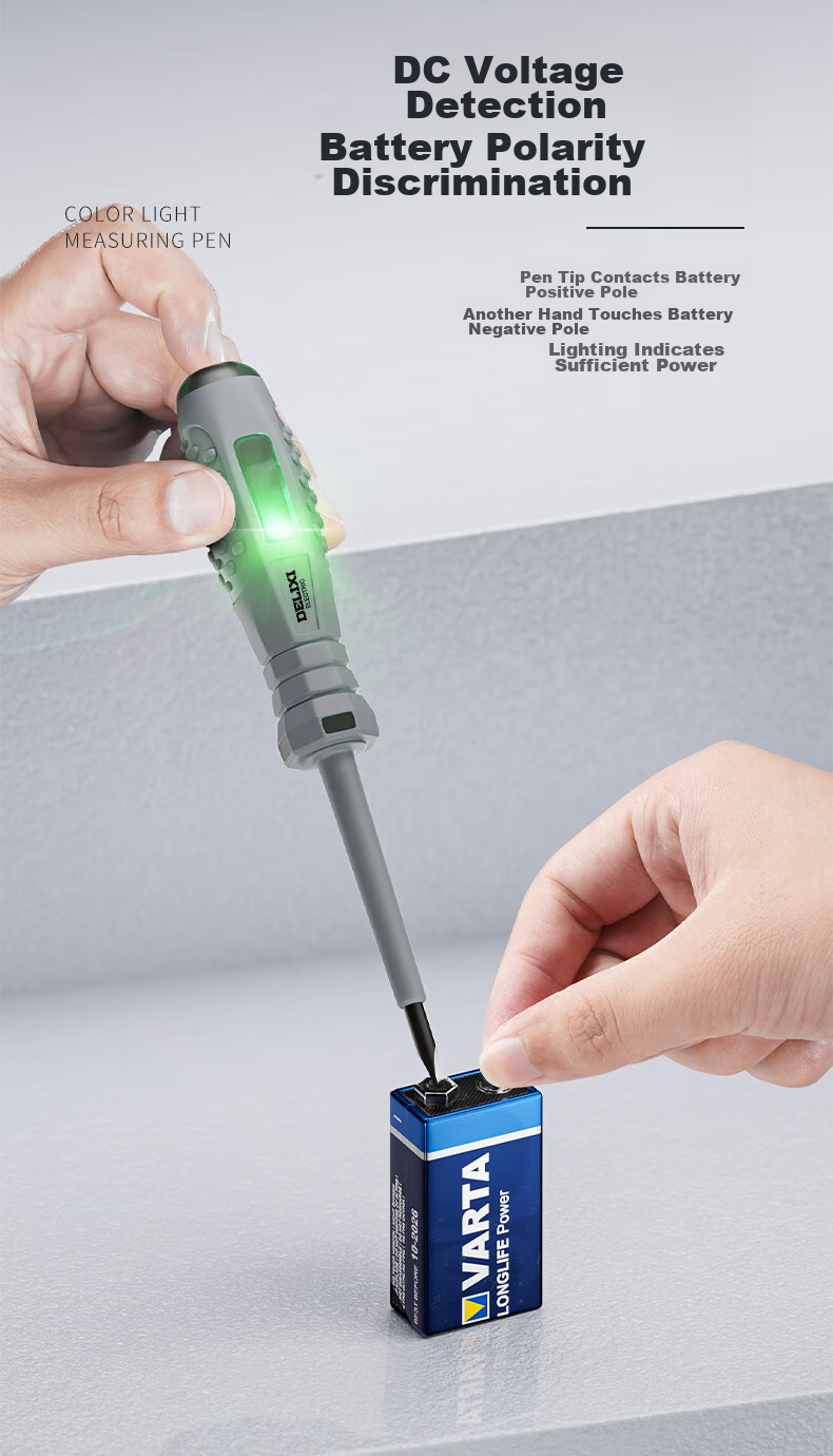 DELIXI Electric Pen for Electricians, Smart Wire Tester with Leakage Detection, High-Strength Screwdriver Voltage Detector Pe 13