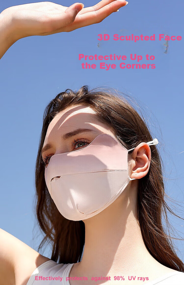 DUSENNA Sun Protection Face Mask, UV-Resistant Face Shield, Face And Eye Guard, Ice Silk Cycling Mask, Purple Gradient 1