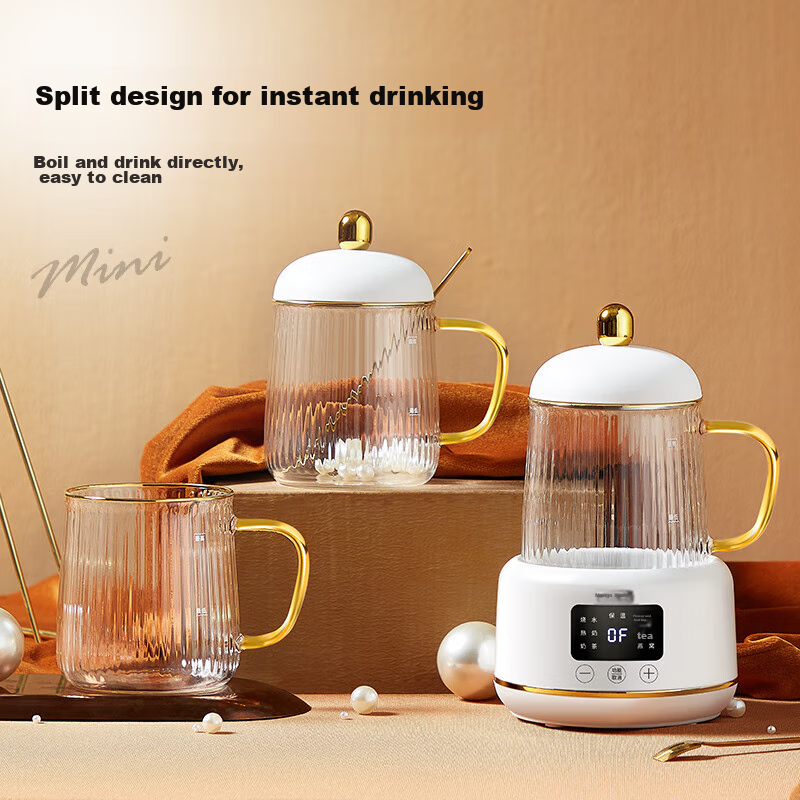 LIFE ELEMENT Mini Health Pot, Automatic Constant Temperature Heating, 0.4L Small Capacity, for Brewing Flower Tea And Stewing, Electric Health Cup, Gift for Women, Good Item, I161