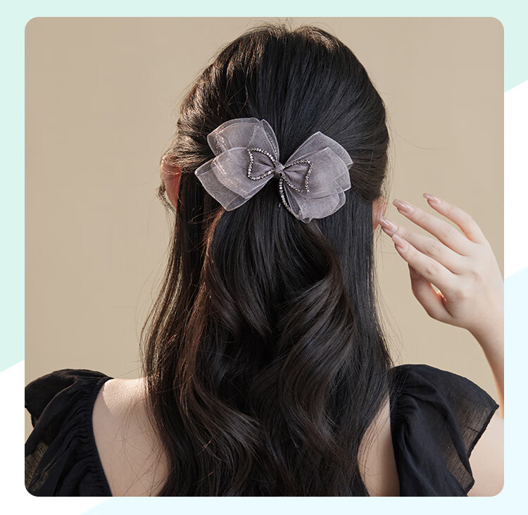 CHIMERA Elegant Back-Of Barrette, Gentle Wrinkle Half-Up Hair Clip, Spring Hair Accessory, Women's Birthday Gift 4