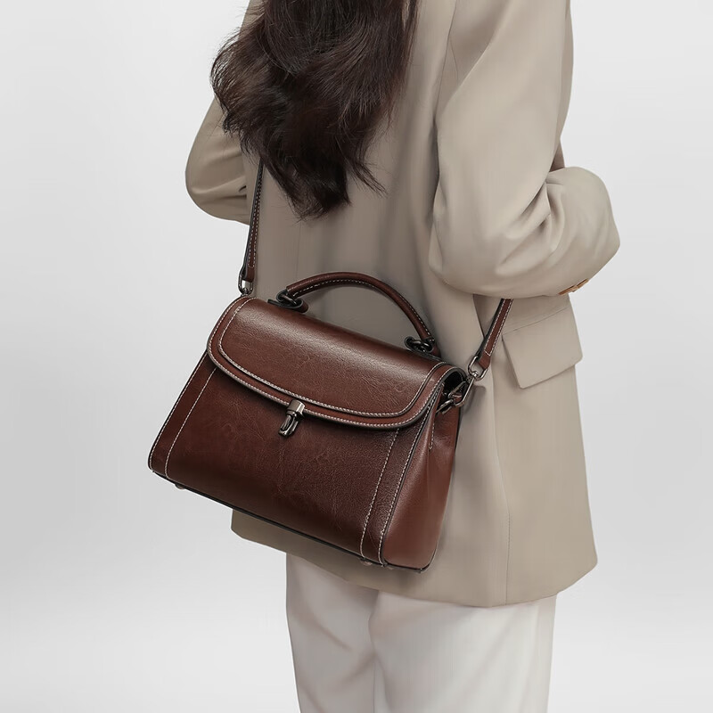 Aiqinghai Leather Handbag, Women's Shoulder Crossbody Tote Bag, Versatile Mom Bag, Practical Birthday And Mother's Day Gift for Mothers