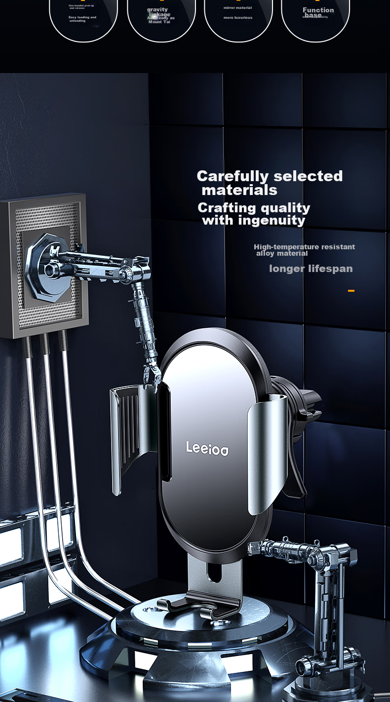 Leeioo Car Phone Holder, Universal Air Vent Mount for Navigation, Alloy Interior Accessory, Essential for Vehicles 2