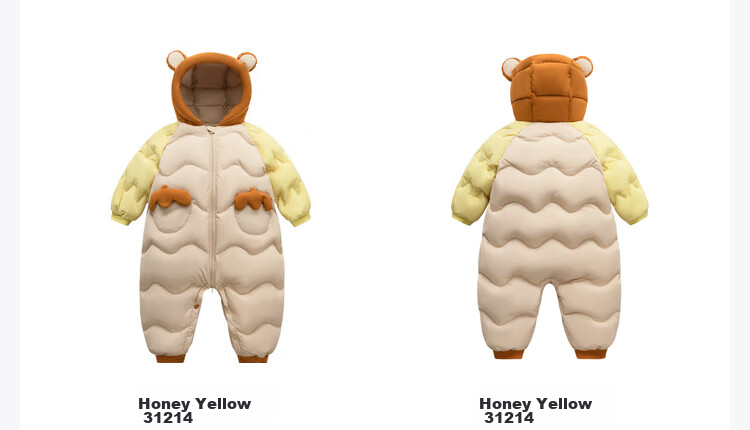 Minibala Newborn Baby down Jacket Onesie, Outdoor Wear for Boys And Girls, White Duck down Winter Coat 21