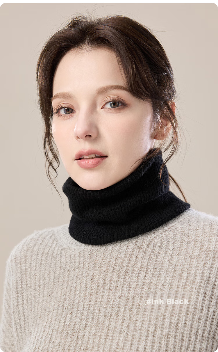 JIUMU Cashmere Warm Neck Gaiter for Women, Autumn And Winter Thickened Cold-Proof Neck Protector, Women's Neck Warmer, Winter Wool Scarf for Wome 20